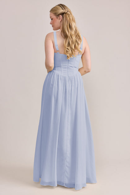 Alena Chiffon Dress | Made To Order | Periwinkle
