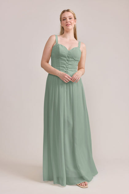 Alena Chiffon Dress | Made To Order | Sage