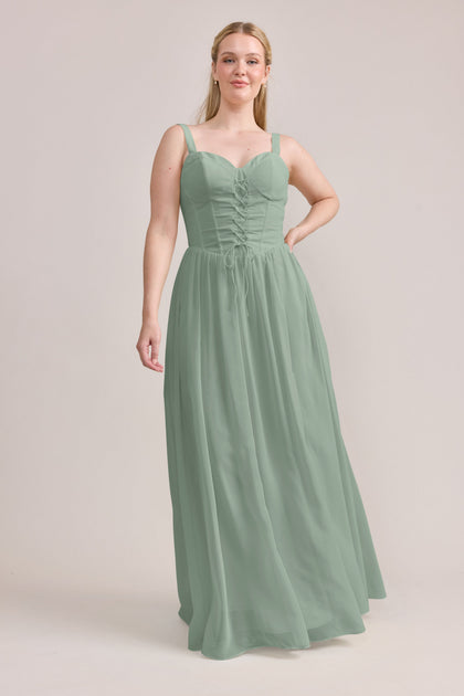 Alena Chiffon Dress | Made To Order | Sage
