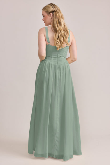Alena Chiffon Dress | Made To Order | Sage