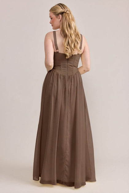 Alena Chiffon Dress | Made To Order | Truffle