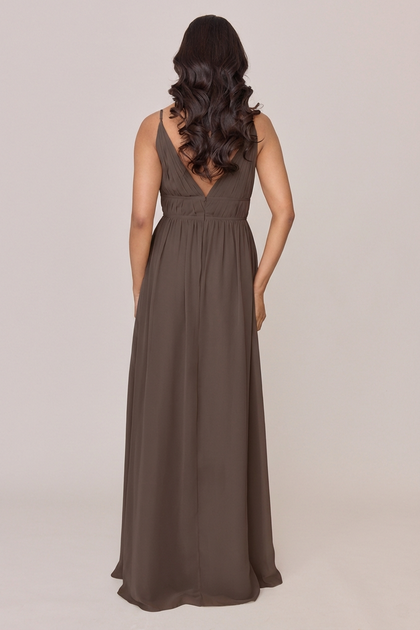 Alma Chiffon Dress | Made To Order | Espresso