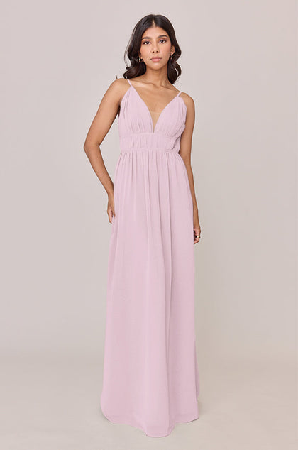 Alma Chiffon Dress | Made To Order | Baby Pink