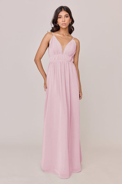Alma Chiffon Dress | Made To Order | Blush Pink