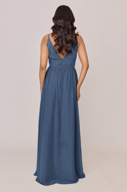 Alma Chiffon Dress | Made To Order | Dusty Blue