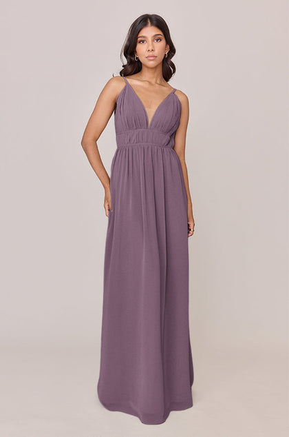 Alma Chiffon Dress | Made To Order | Dusty Purple