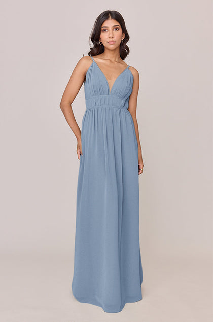 Alma Chiffon Dress | Made To Order | French Blue