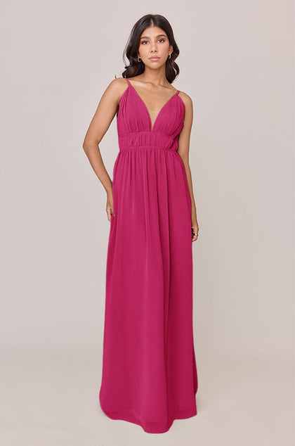Alma Chiffon Dress | Made To Order | Hot Pink