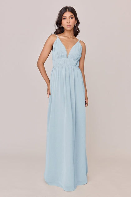 Alma Chiffon Dress | Made To Order | Light Blue