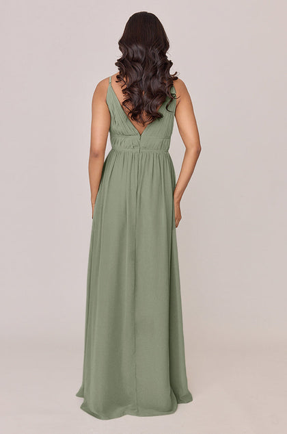 Alma Chiffon Dress | Made To Order | Moss