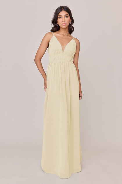 Alma Chiffon Dress | Made To Order | Pale Yellow