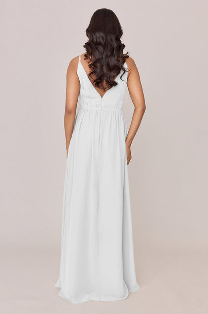 Alma Chiffon Dress | Made To Order | White Pearl