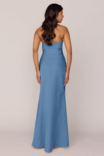 Amara Crepe Dress | Made To Order | Dusty Blue