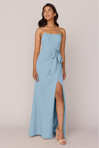 Amara Crepe Dress | Made To Order | French Blue