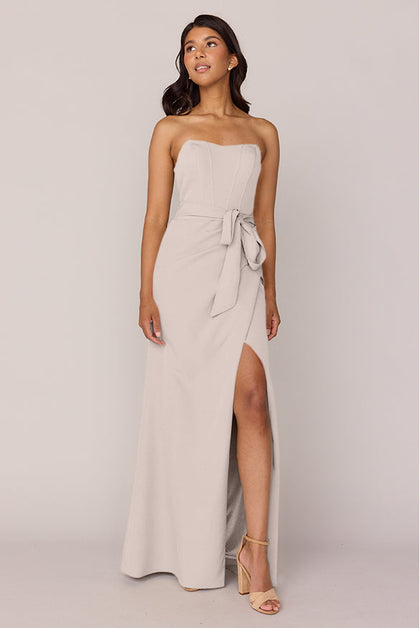 Amara Crepe Dress | Made To Order | Gold Champagne