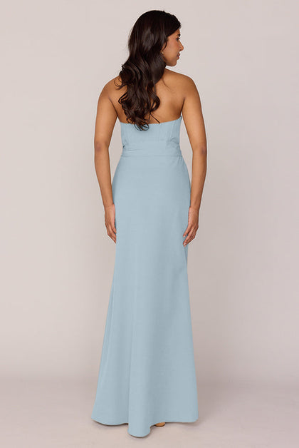Amara Crepe Dress | Made To Order | Light Blue