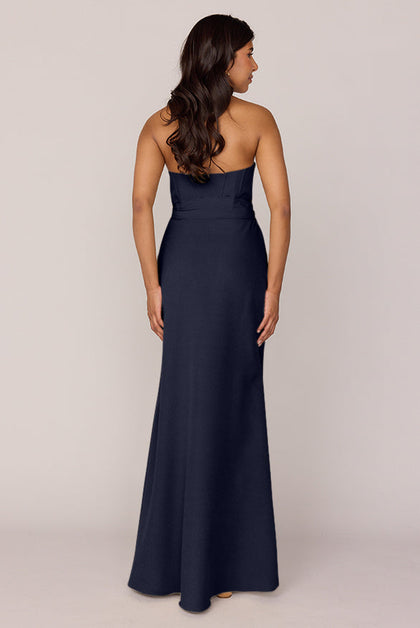 Amara Crepe Dress | Made To Order | Navy Blue