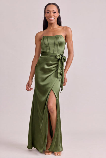 Amara Satin Dress | Made To Order | Fern