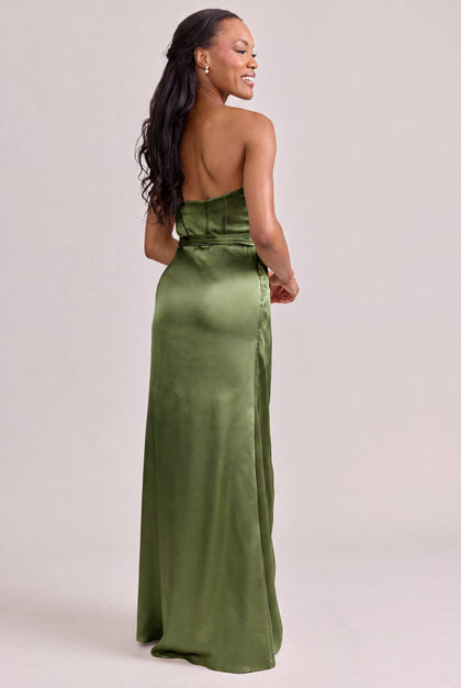 Amara Satin Dress | Made To Order | Fern