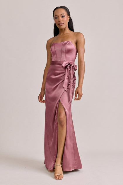 Amara Satin Dress | Made To Order | Raspberry