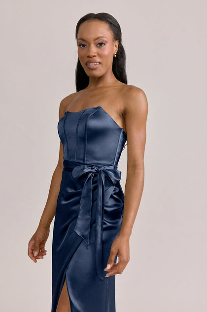 Amara Satin Dress | Made To Order | Romantic Blue
