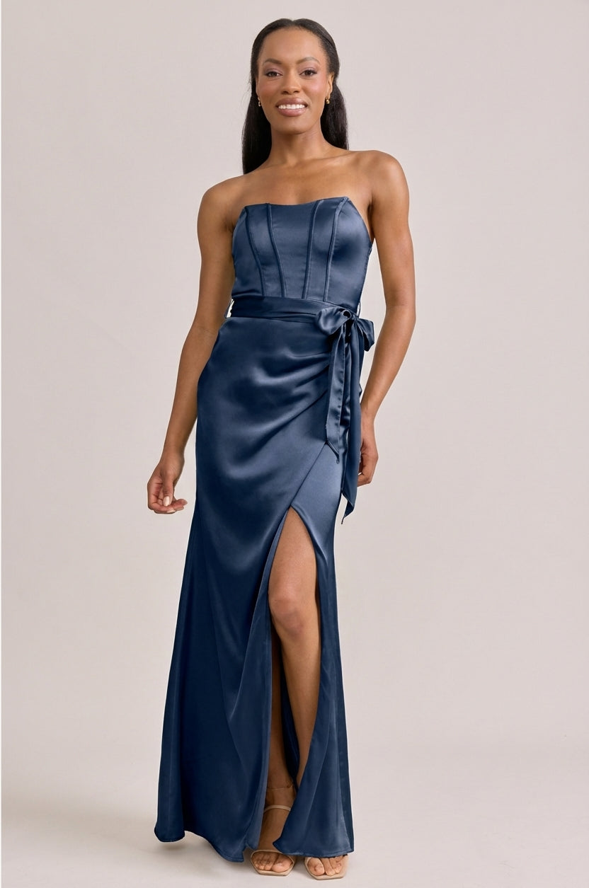 satin material dress Amara Color:39#-Purple Embellished & Sequined Dresses Light Grey TIPS Due style:Slip