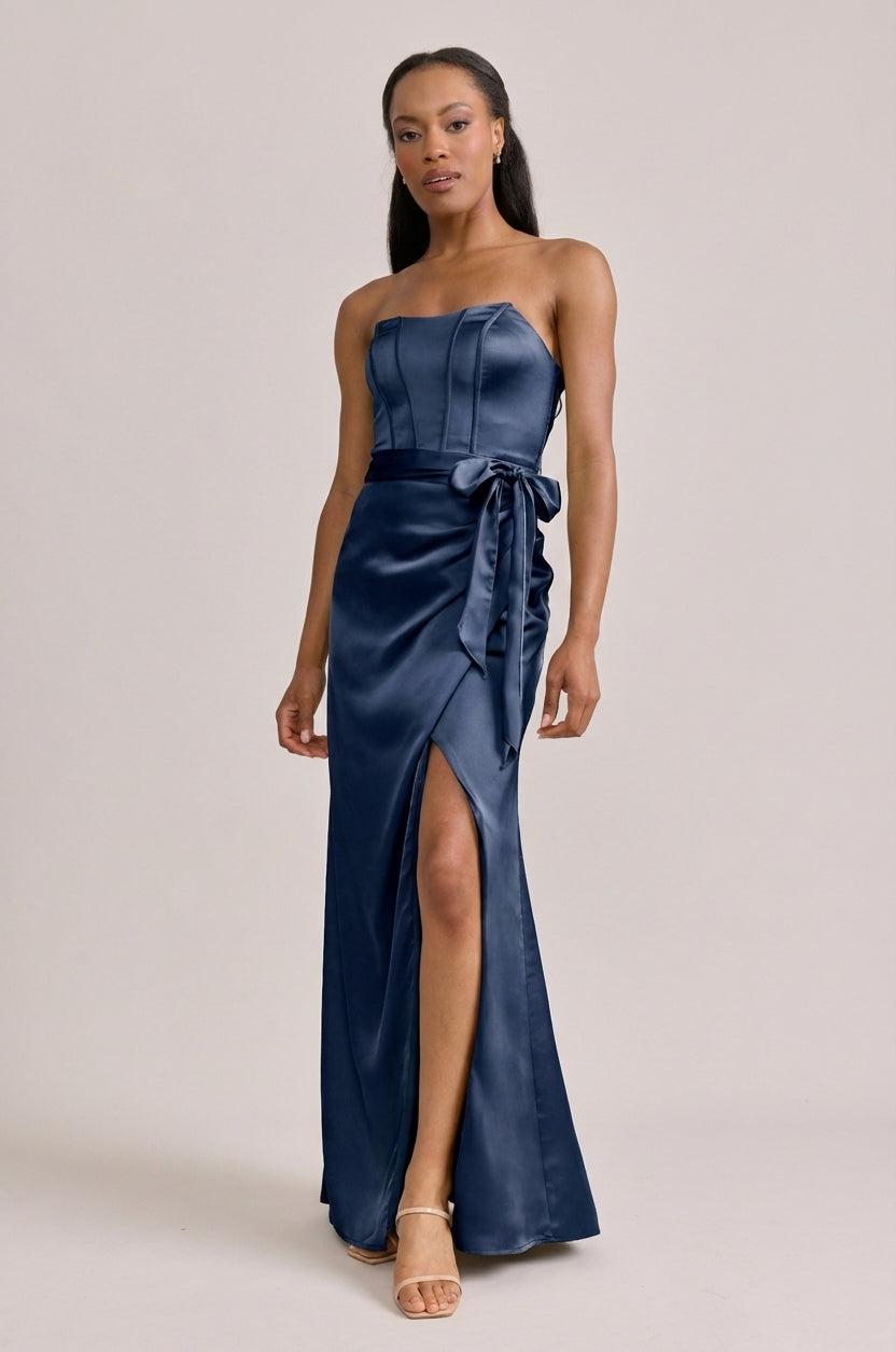rayonna satin dress Zadig & Voltaire Rayonna Satin Dress - WWDR01317_DEEP SEA