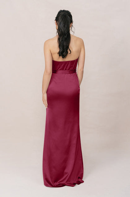 Amara Satin Dress | Made To Order | Berry