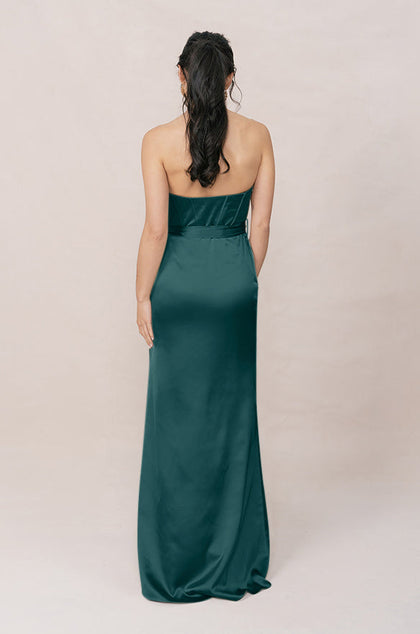 Amara Satin Dress | Made To Order | Emerald