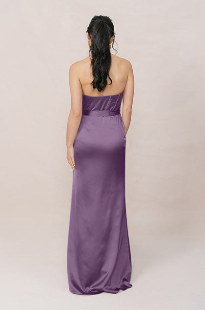 Amara Satin Dress | Made To Order | Dusty Plum