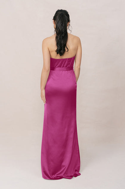 Amara Satin Dress | Made To Order | Fuchsia