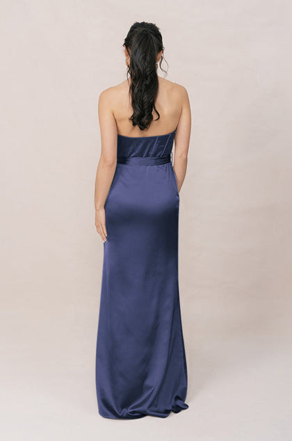 Amara Satin Dress | Made To Order | Indie Blue