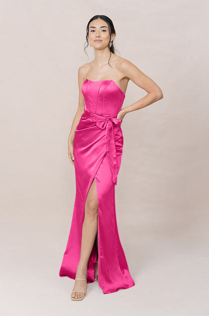 Amara Satin Dress | Made To Order | Malibu Pink