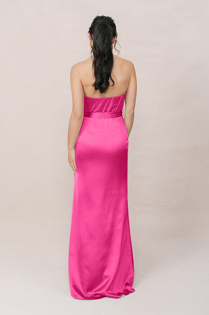 Amara Satin Dress | Made To Order | Malibu Pink