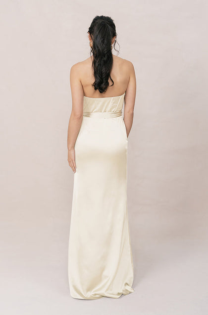 Amara Satin Dress | Made To Order | Yellow