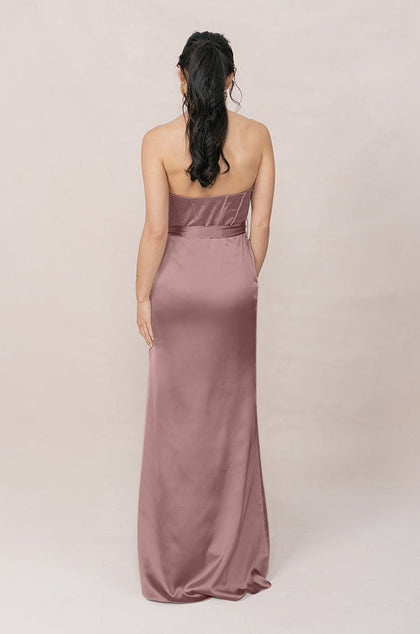 Amara Satin Dress | Made To Order | Rose Quartz