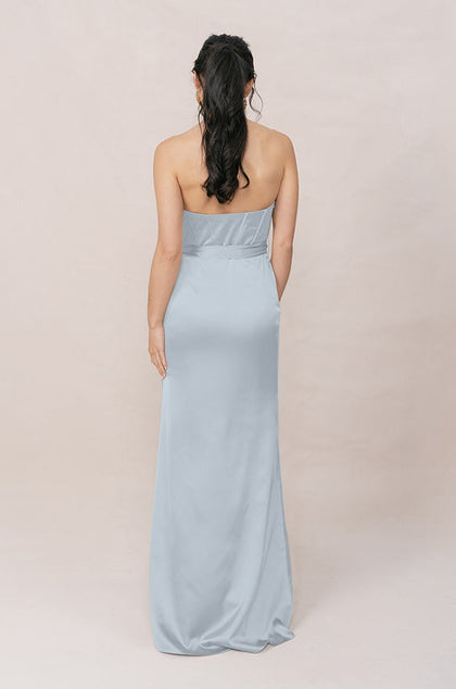 Amara Satin Dress | Made To Order | Sky Blue