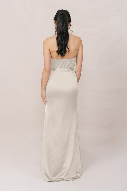 Amara Satin Dress | Made To Order | Soft Champagne
