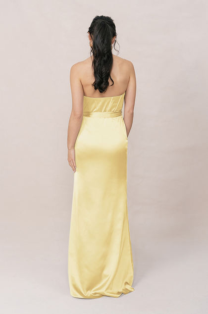 Amara Satin Dress | Made To Order | Yellow