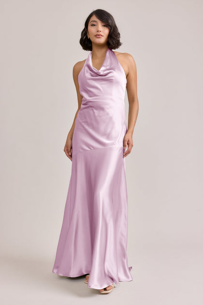 Amaya Satin Dress | Made To Order | Baby Pink