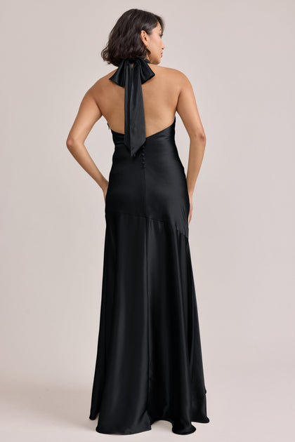 Amaya Satin Dress | Made To Order | Black