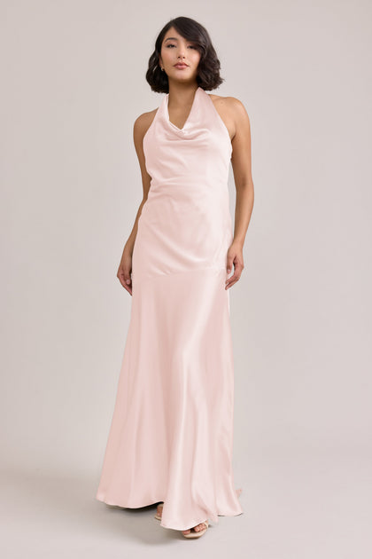 Amaya Satin Dress | Made To Order | Blush