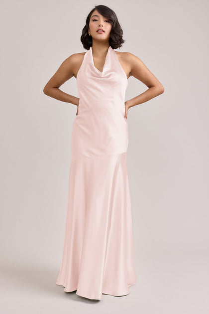 Amaya Satin Dress | Made To Order | Blush