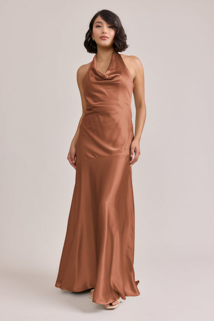 Amaya Satin Dress | Made To Order | Copper