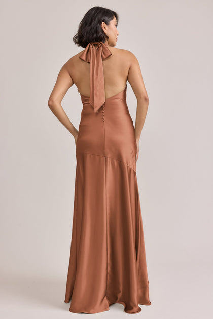 Amaya Satin Dress | Made To Order | Copper