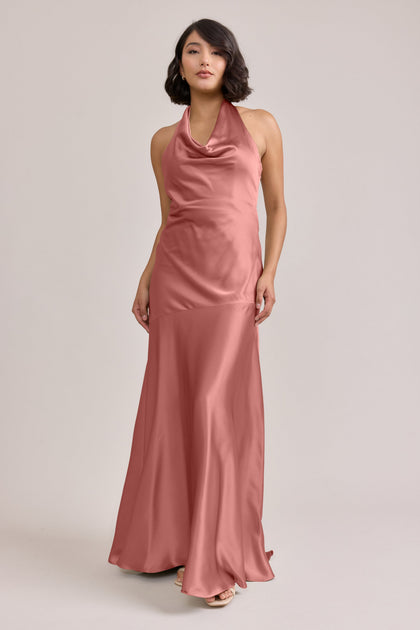 Amaya Satin Dress | Made To Order | Desert Rose