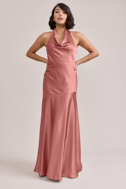 Amaya Satin Dress | Made To Order | Desert Rose