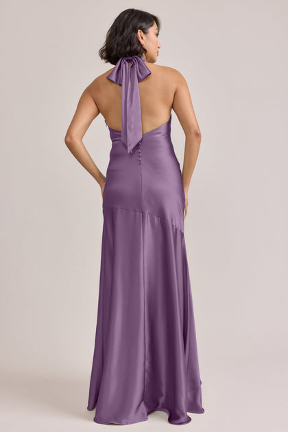Amaya Satin Dress | Made To Order | Dusty Plum