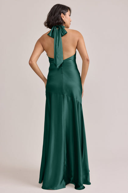 Amaya Satin Dress | Made To Order | Emerald