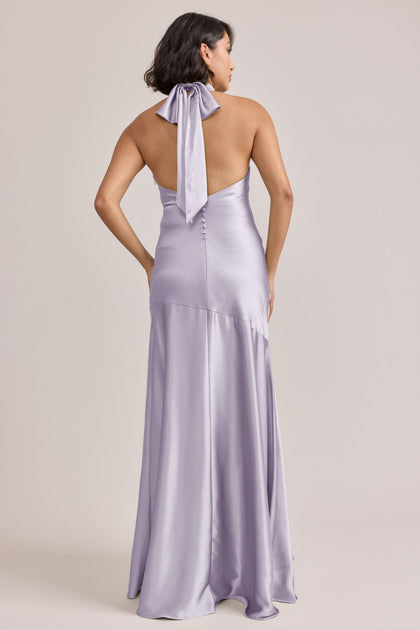 Amaya Satin Dress | Made To Order | Light Lavender